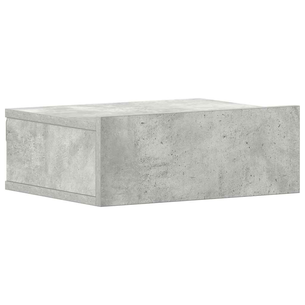 Hängender Nachttisch Betongrau 40x30x15 cm Holzwerkstoff